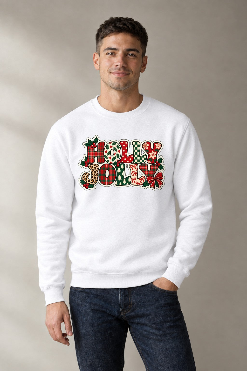 Holly Jolly - White