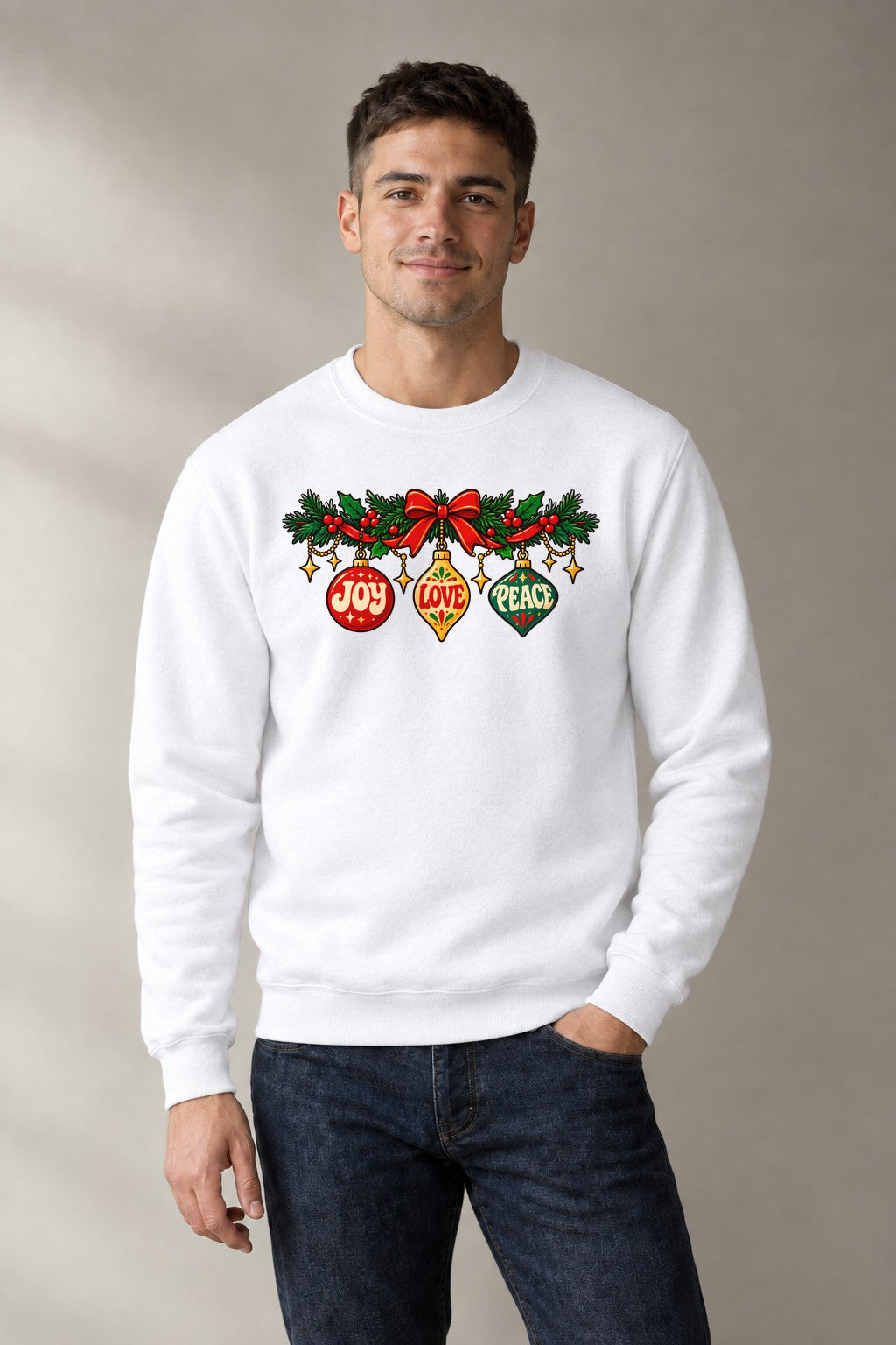 Joy Love Peace - White