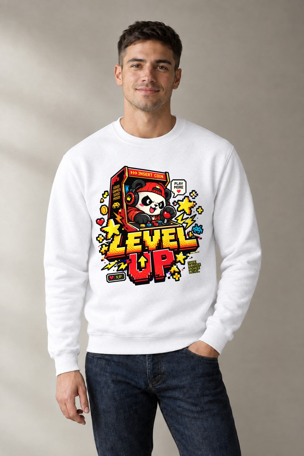Level Up Panda - White