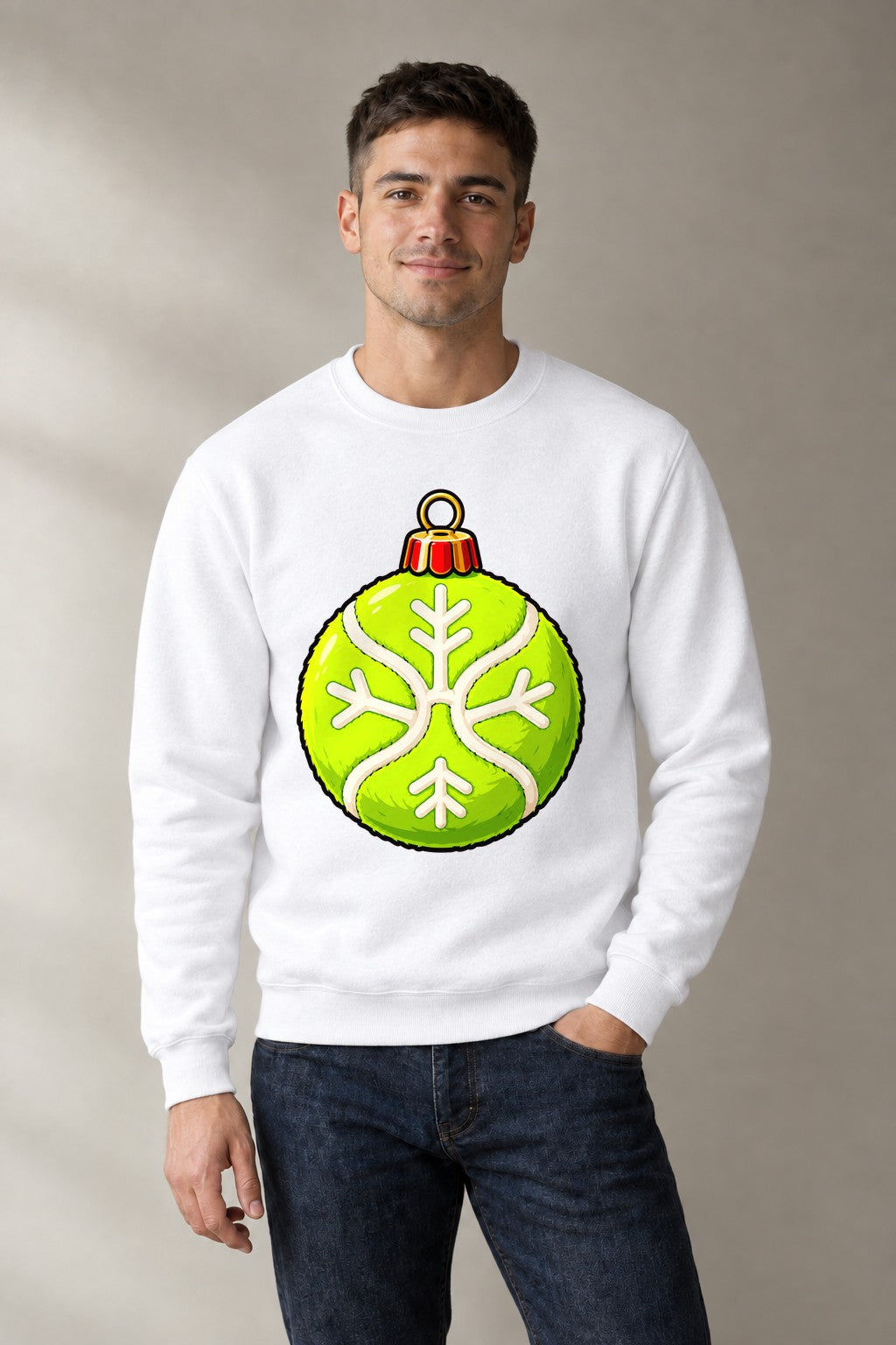 Lime Ornament Snowflake - White