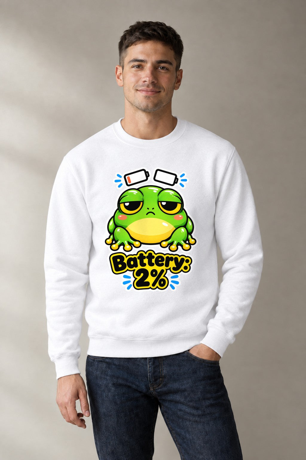 Low Battery Frog - White