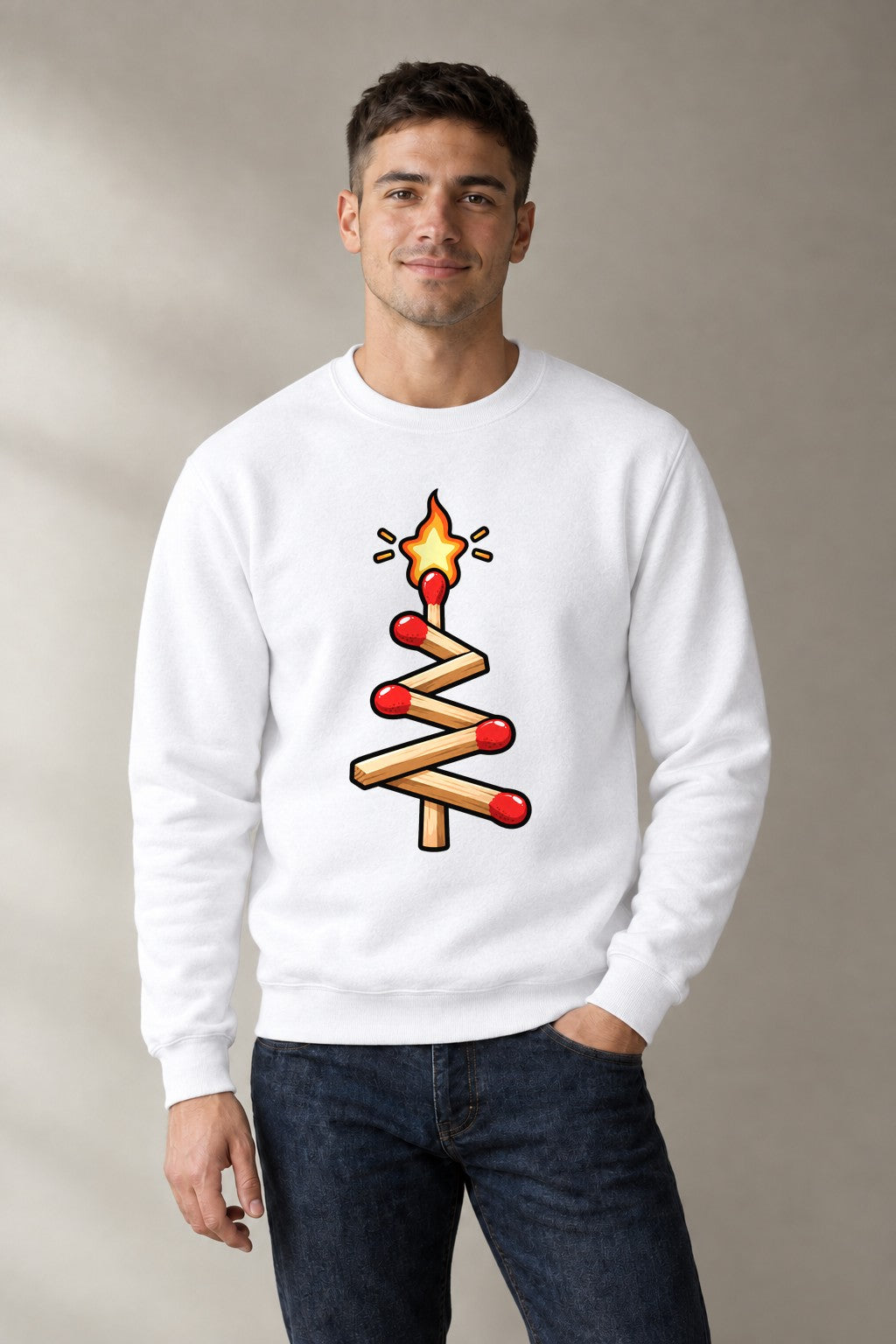 Matchstick Christmas Tree - White