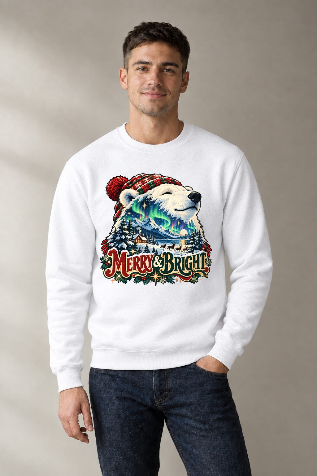 Merry And Bright Bear - White