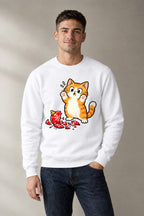 Mischievous Christmas Kitten - White