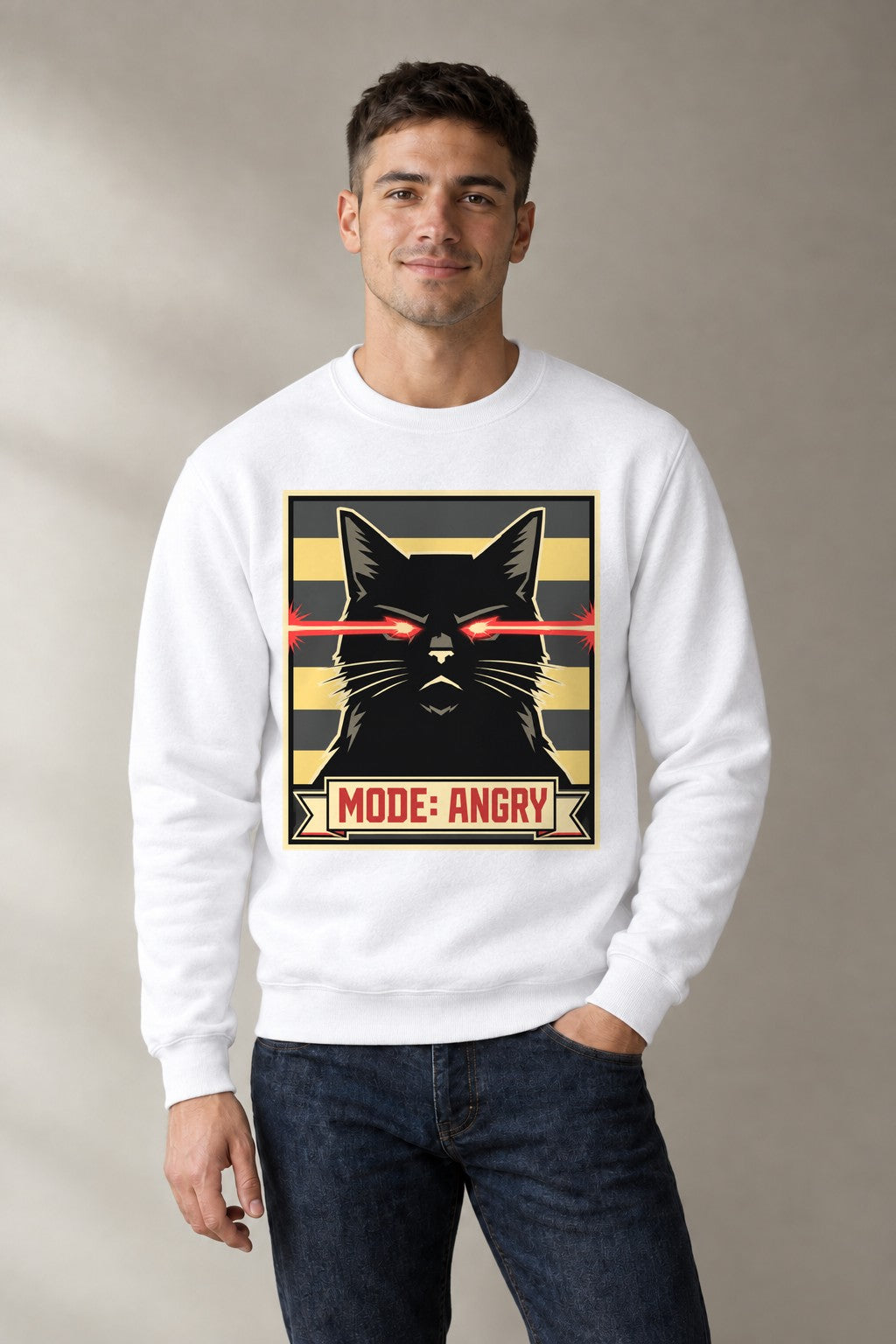 Mode Angry Cat - White