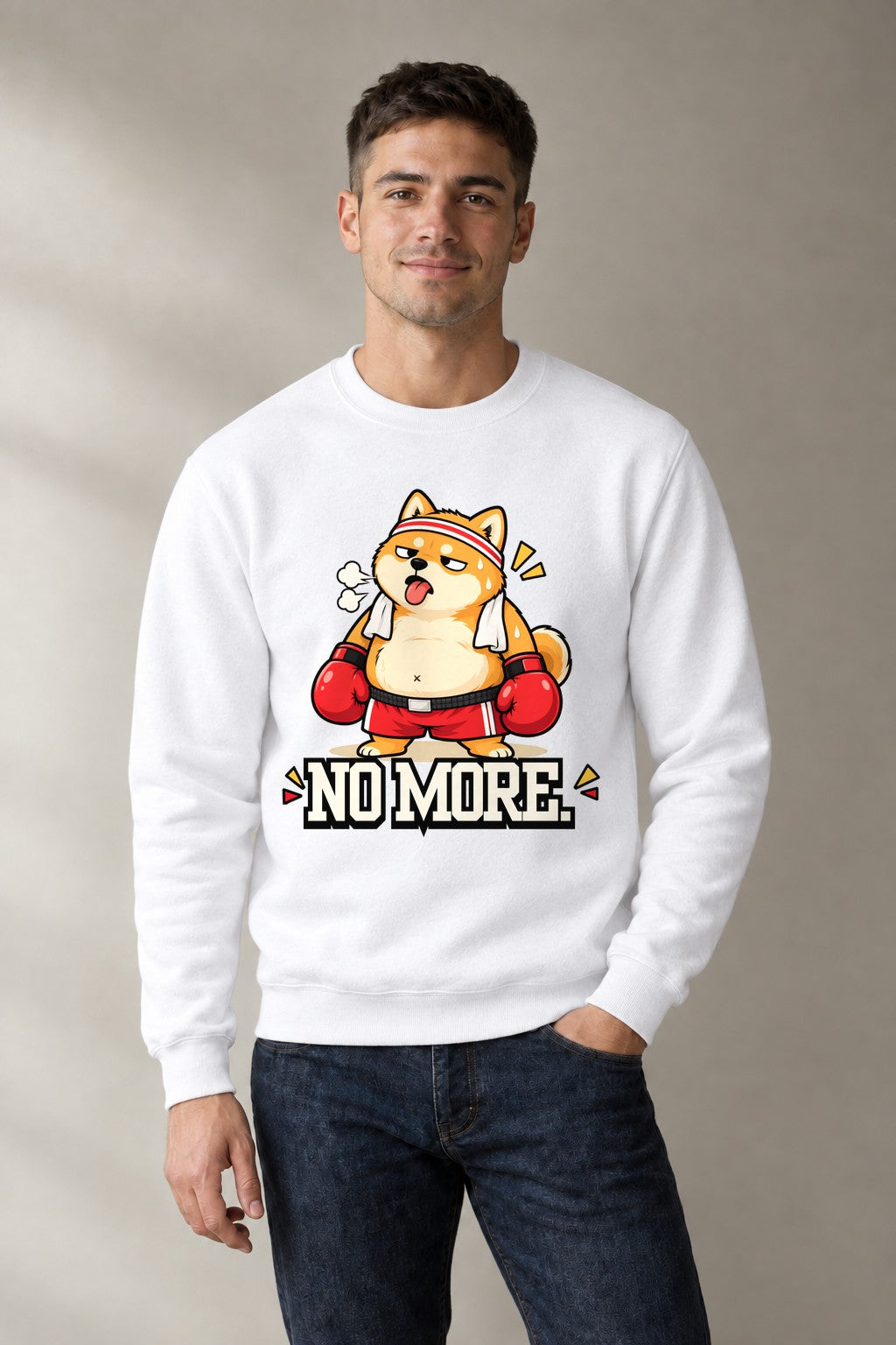 No More Boxer Dog - White