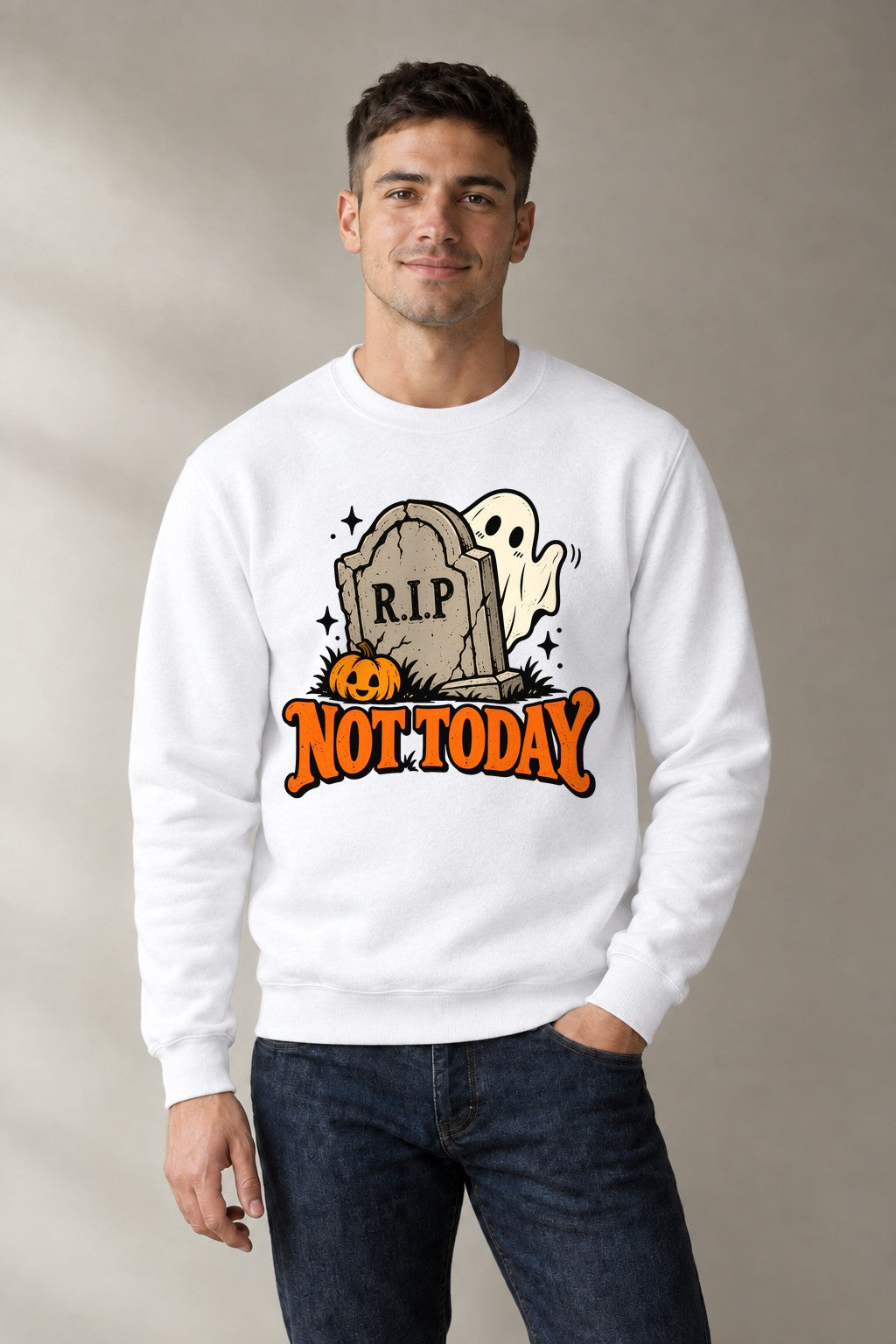 Not Today Tombstone - White