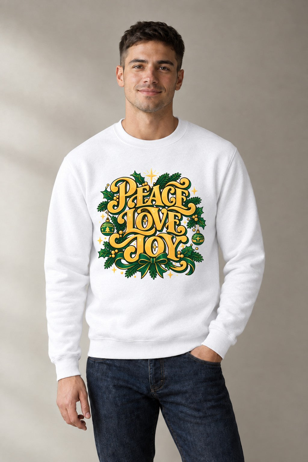 Peace Love Joy - White