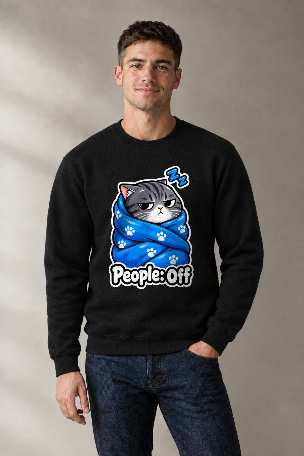 People Off Cat Blanket - Black
