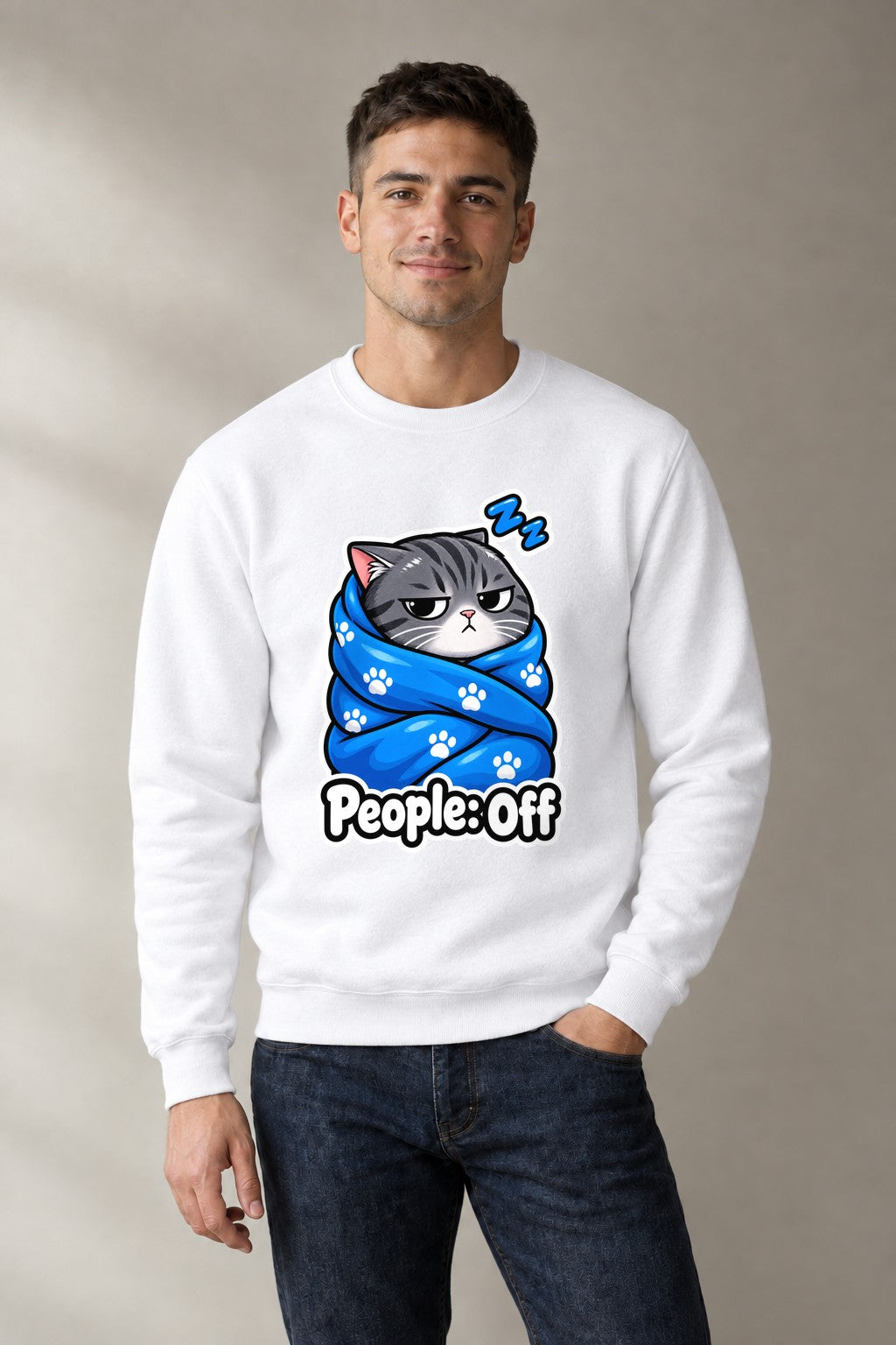 People Off Cat Blanket - White