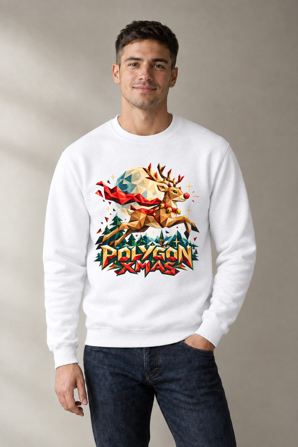 Polygon Xmas - White