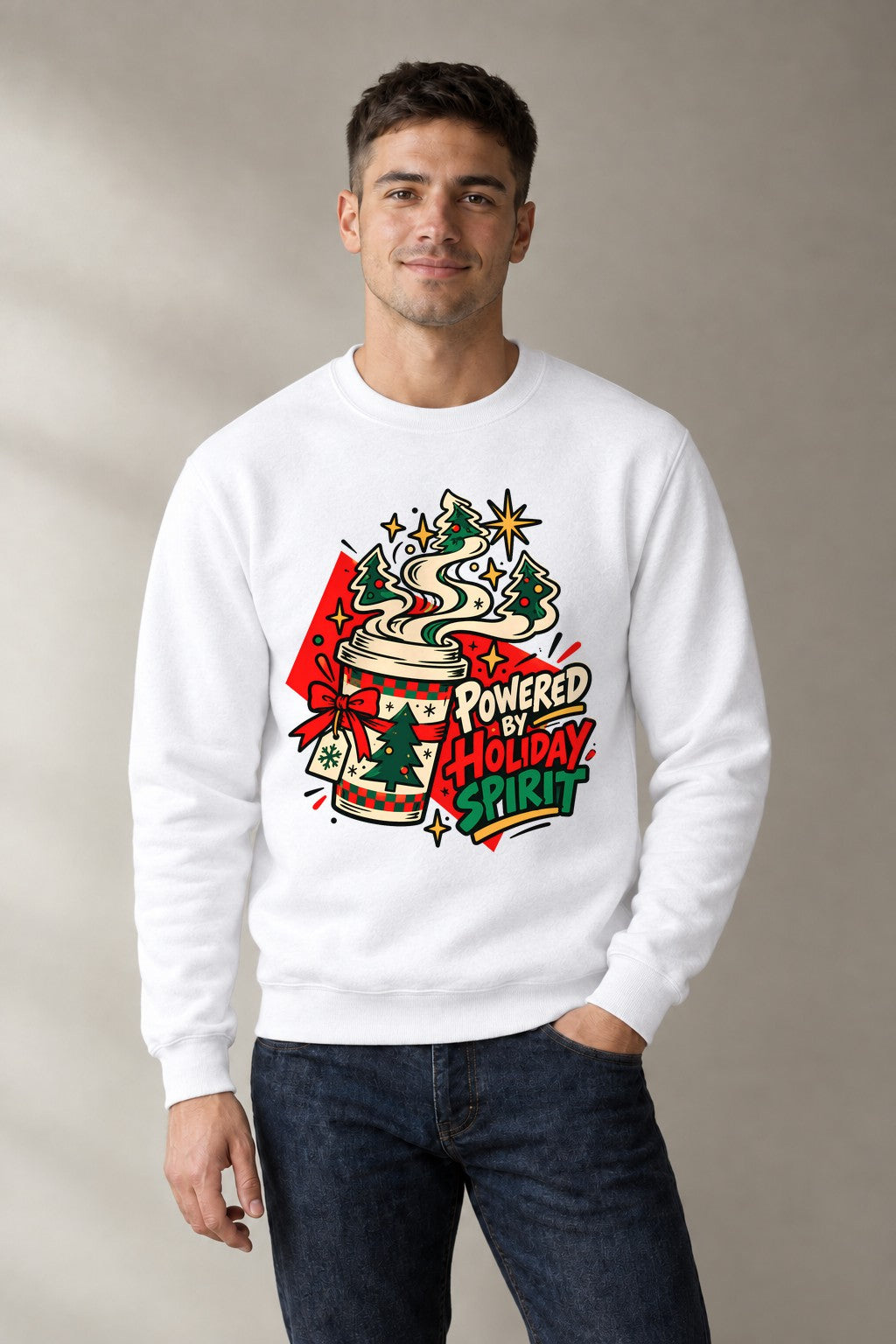 Powered By Holiday Spirit - White