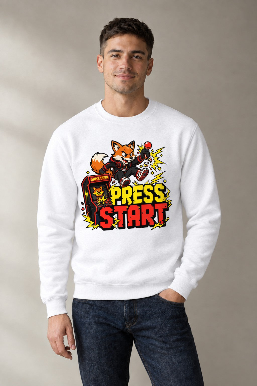 Press Start Fox - White