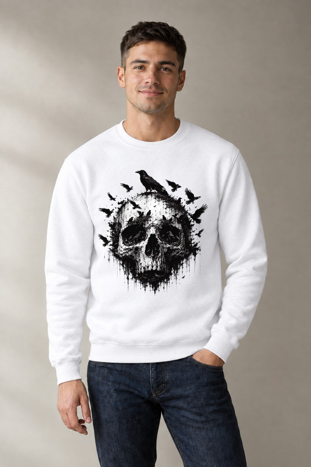 Raven Skull - White
