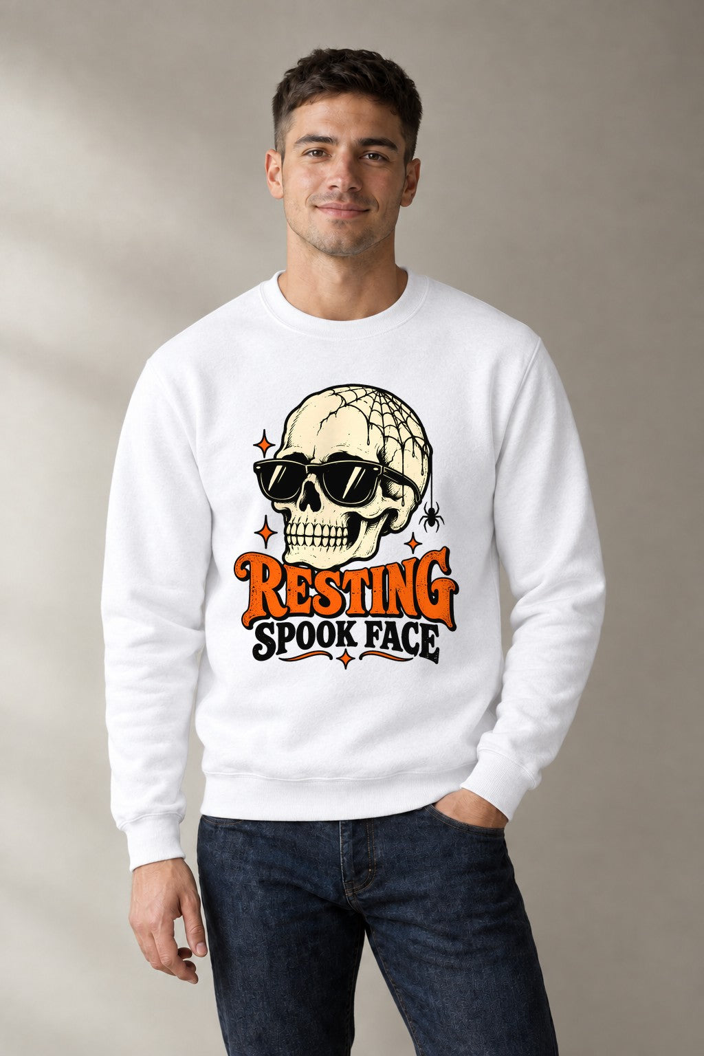Resting Spook Face - White