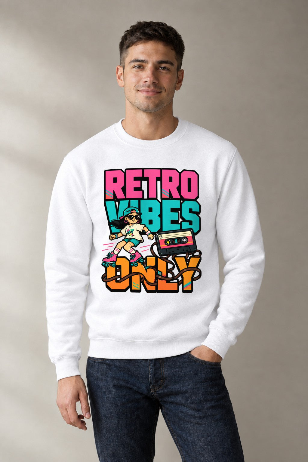 Retro Vibes Only - White