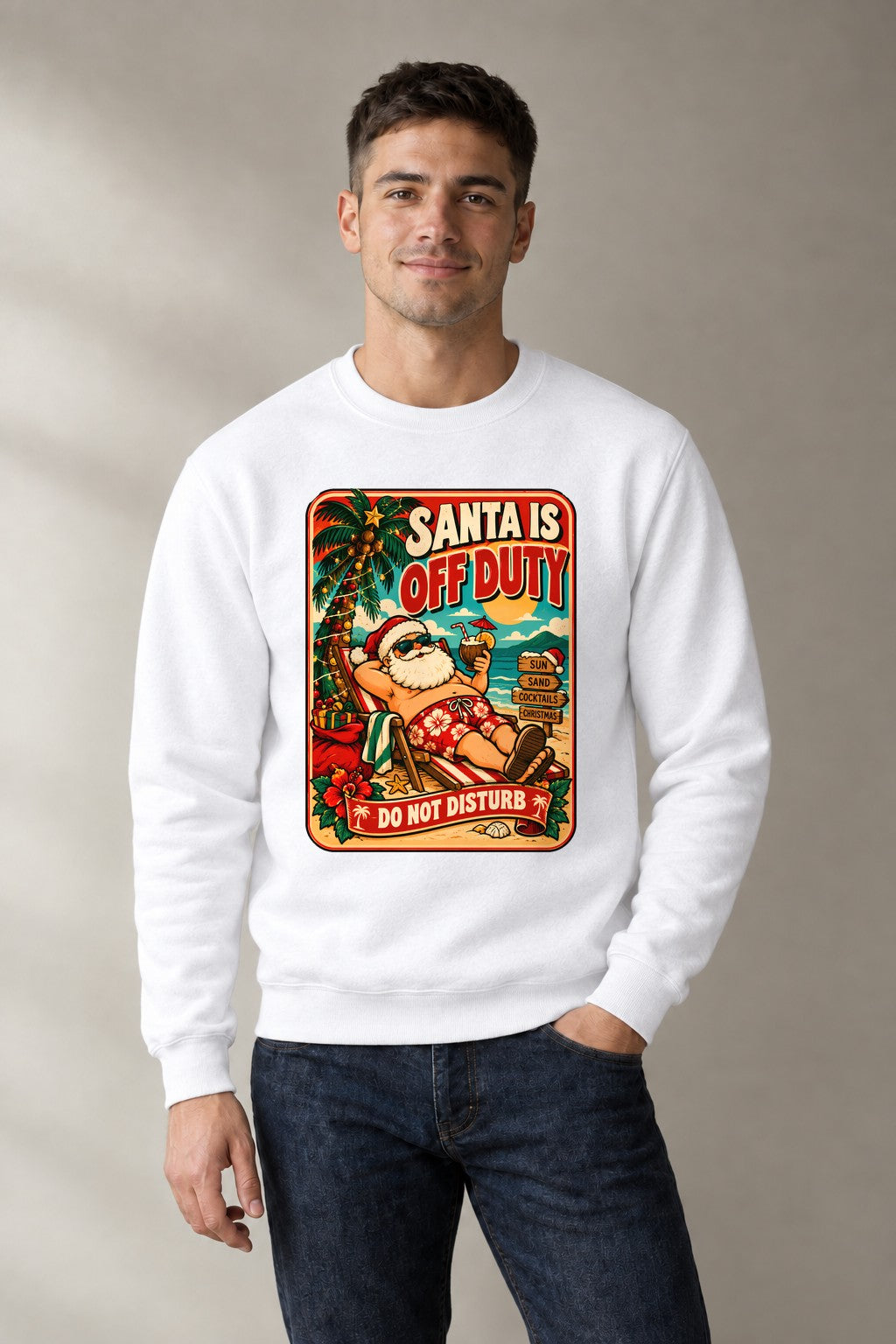Santa Is Off Duty - White
