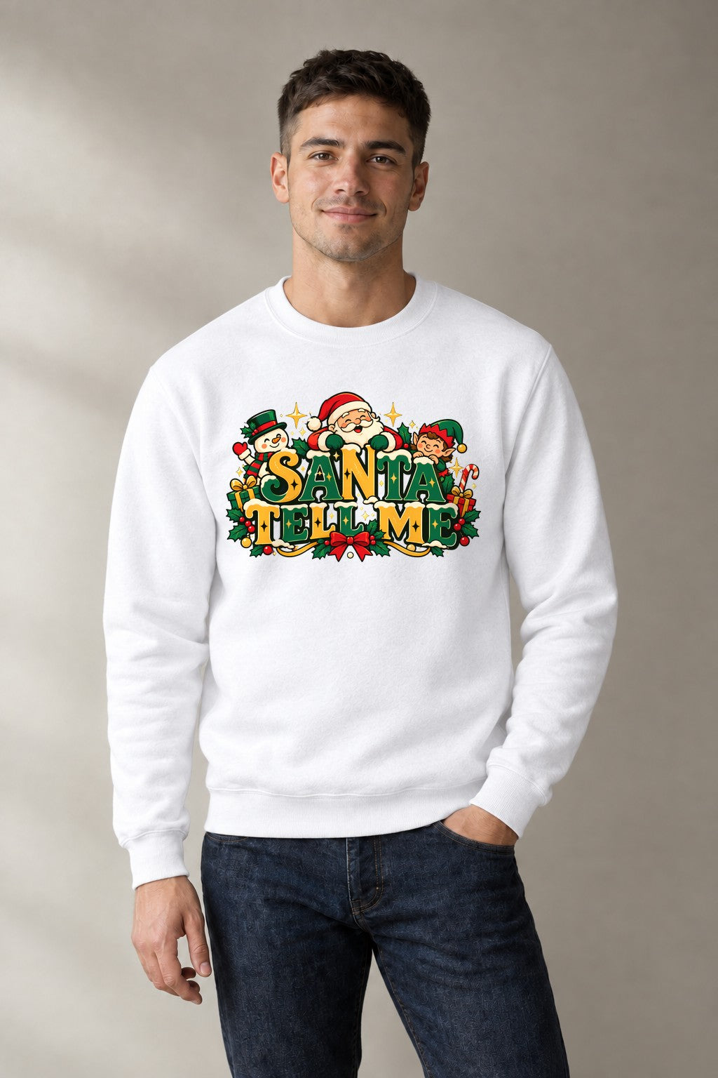 Santa Tell Me - White