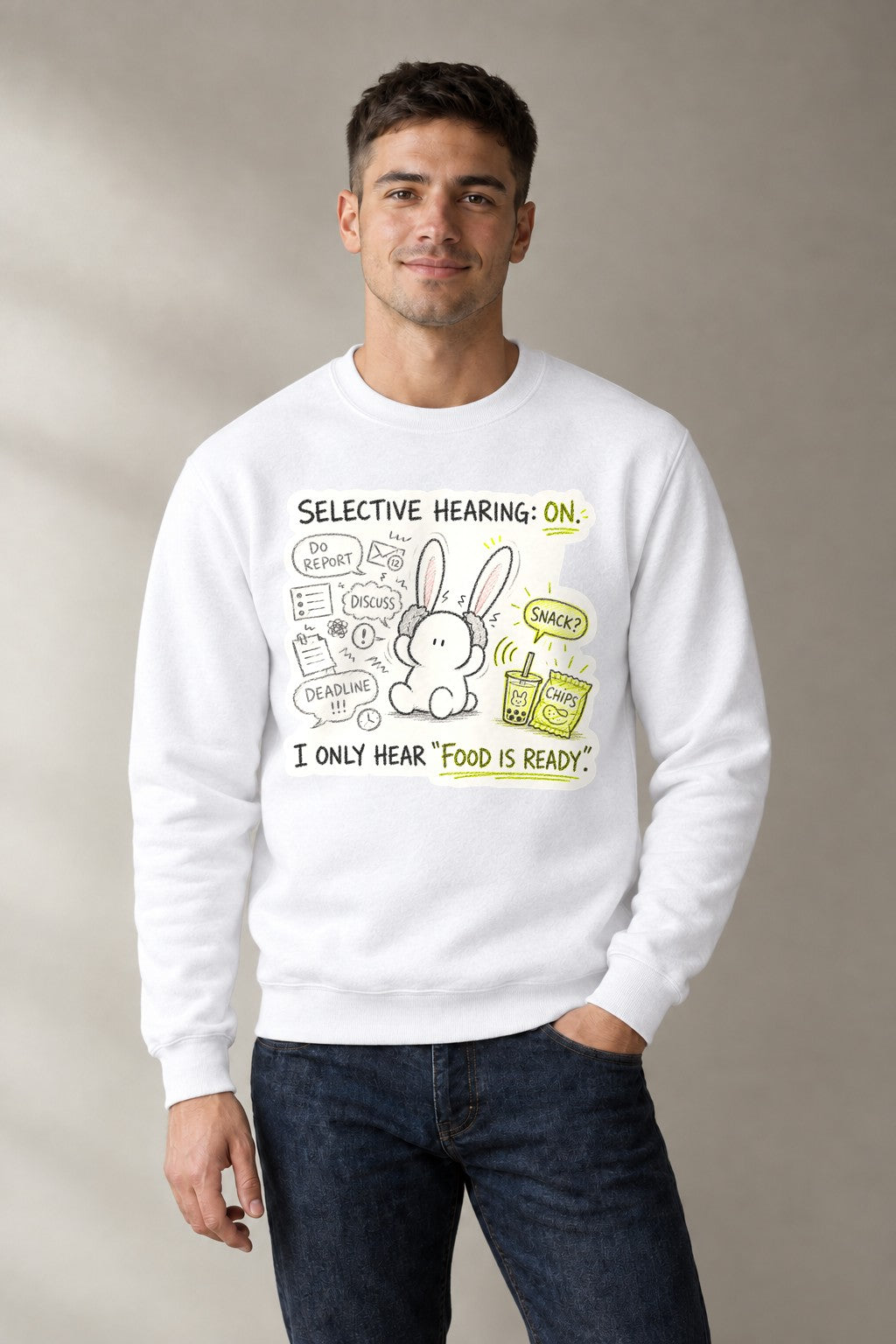 Selective Hearing Bunny - White
