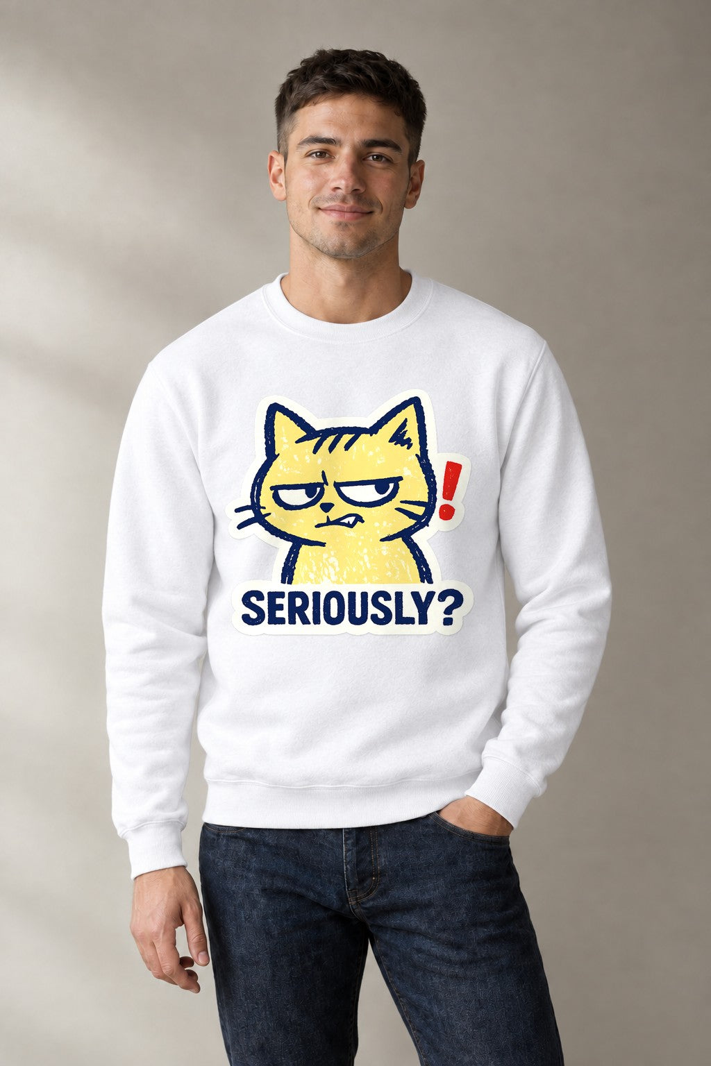 Seriously Side-Eye Cat - White
