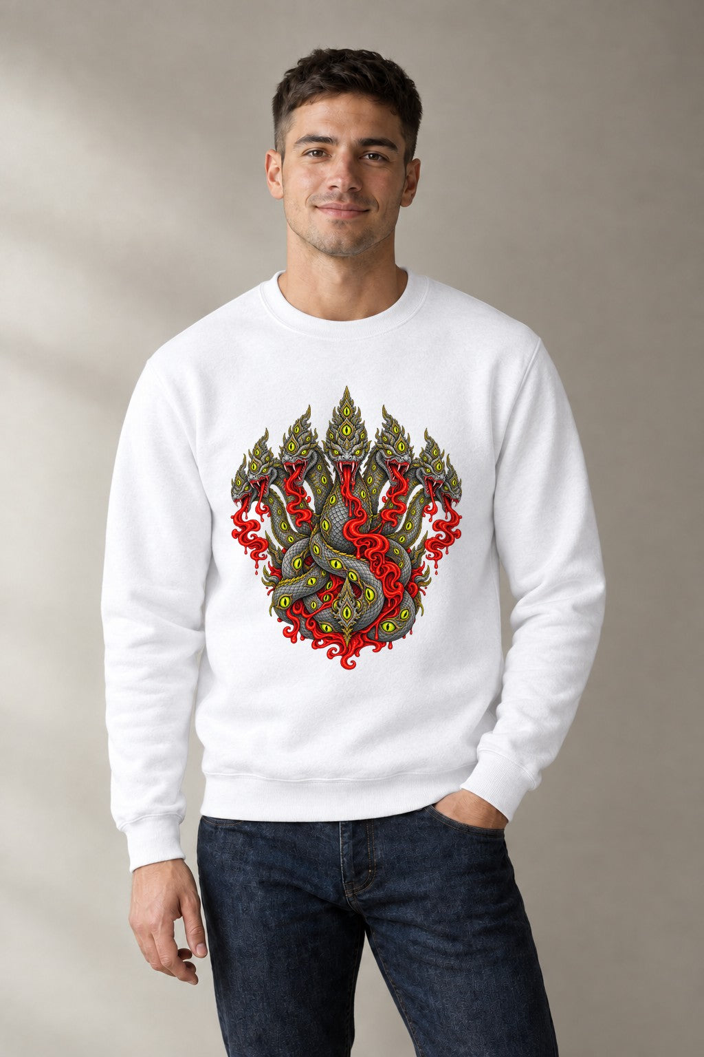 Seven Headed Serpent - White