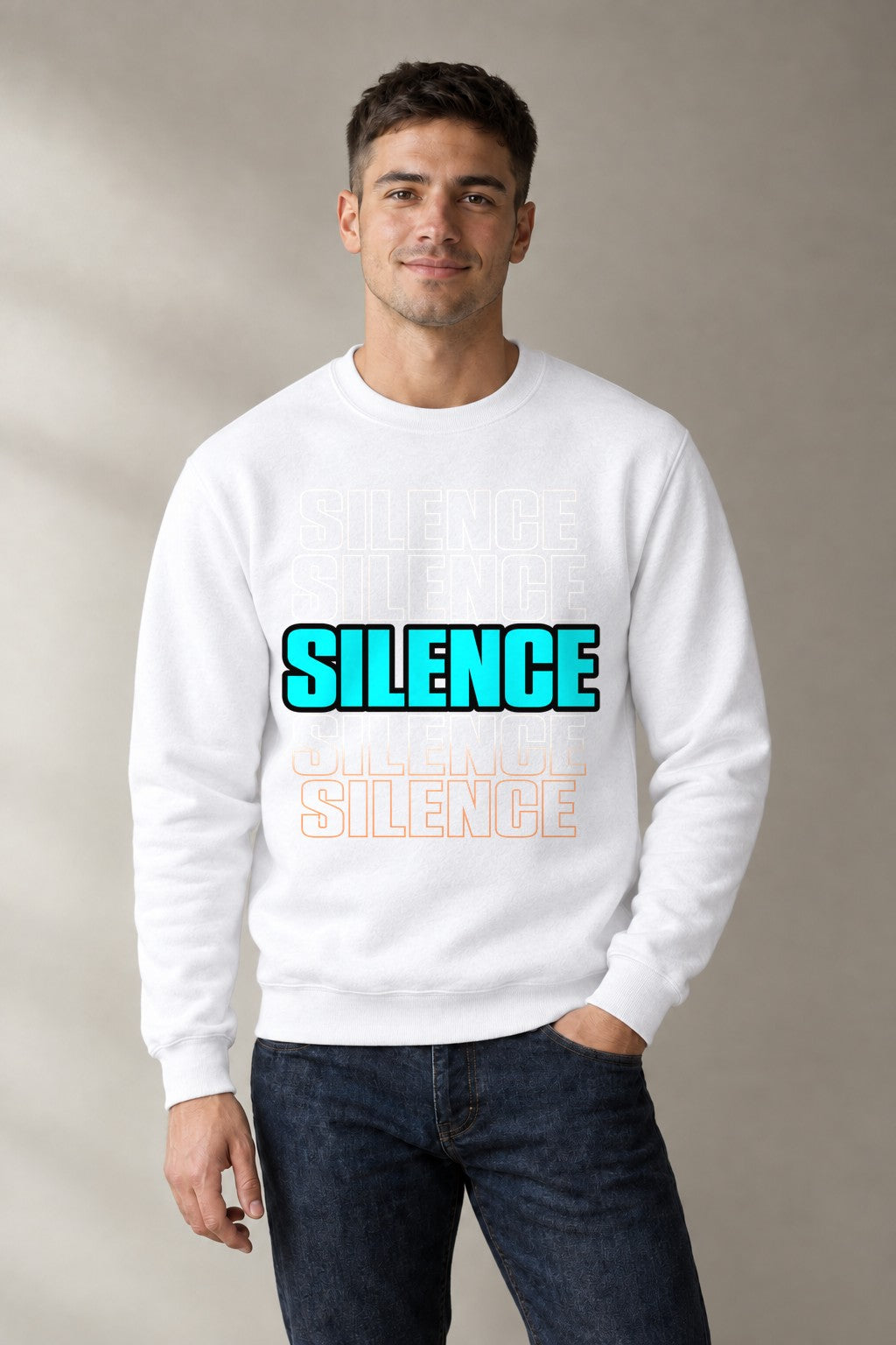 Silence Typography - White