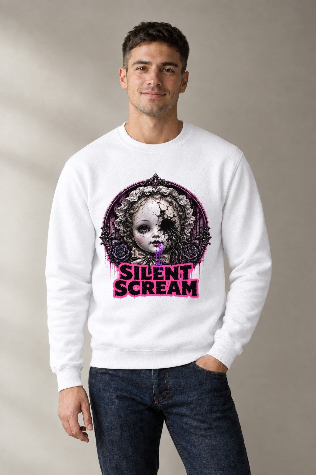 Silent Scream Doll - White