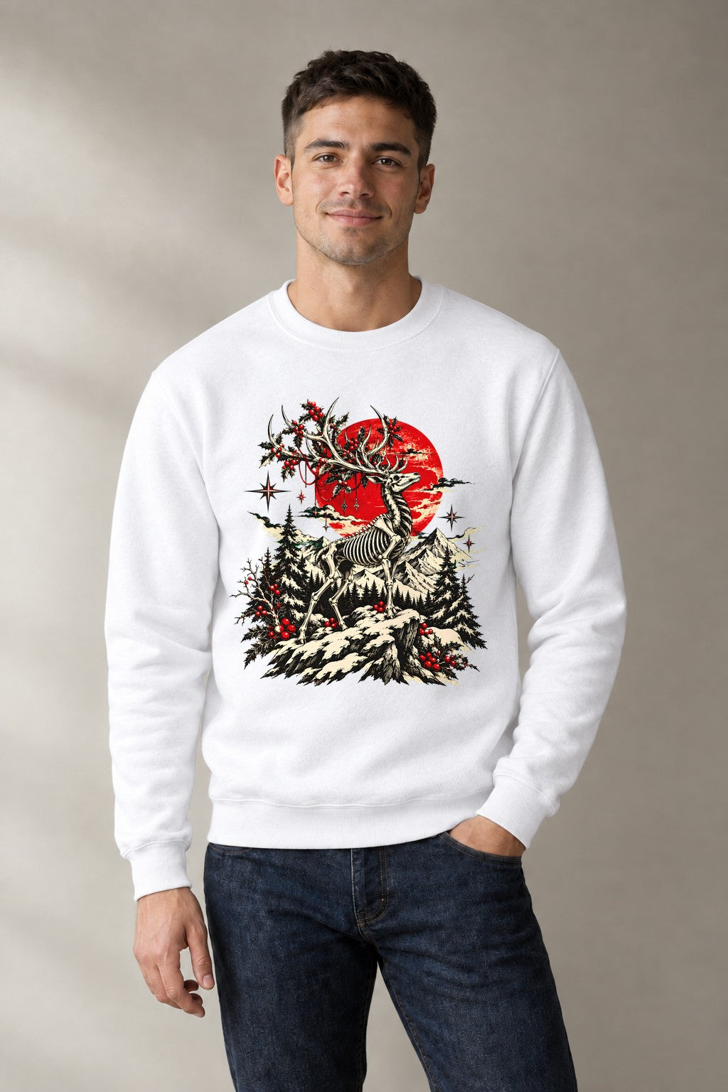Skeletal Reindeer - White