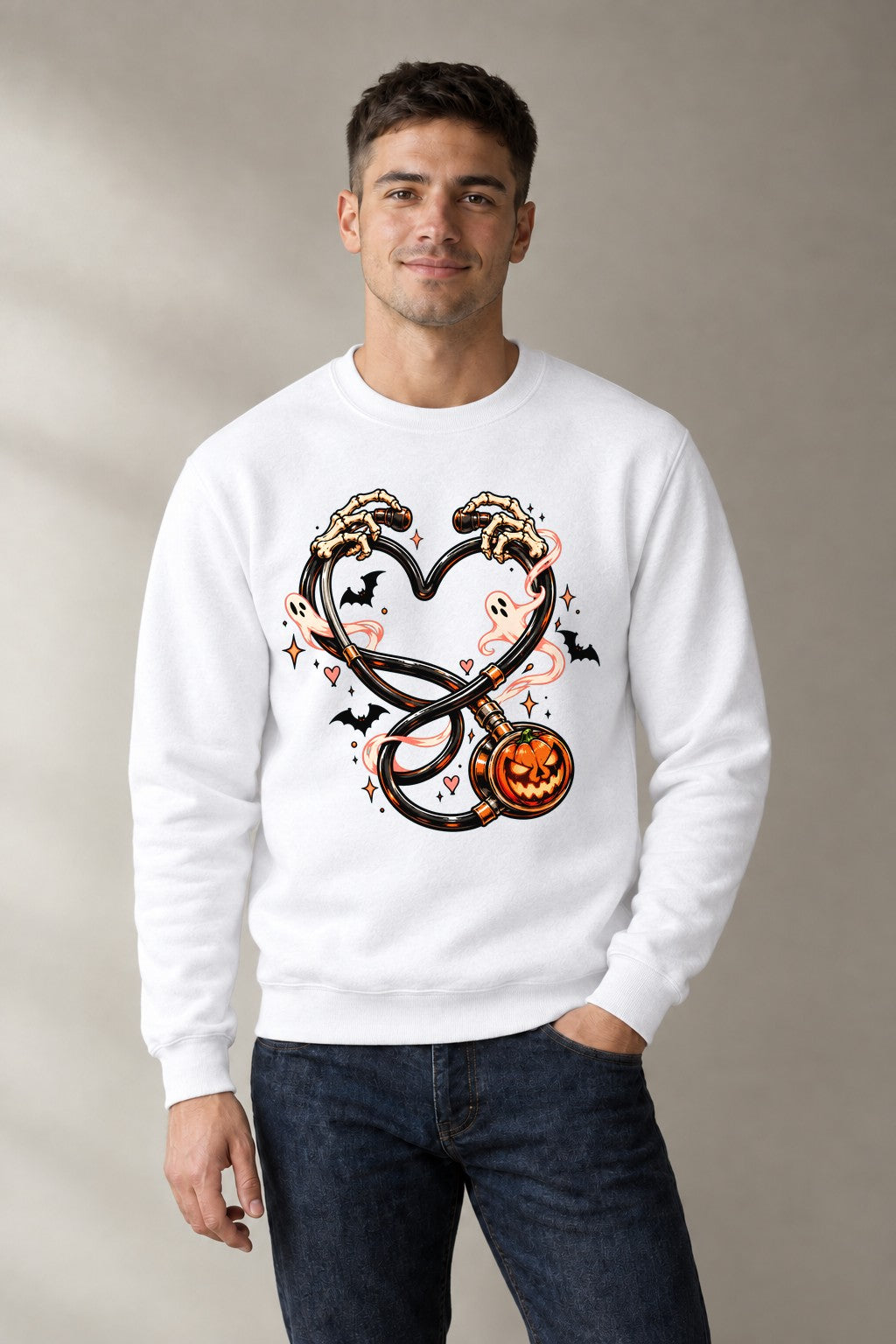 Skeleton Key Heart - White