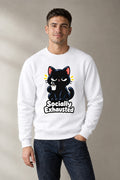 Socially Exhausted Cat - White
