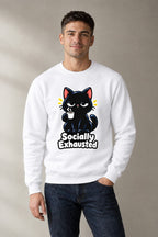 Socially Exhausted Cat - White