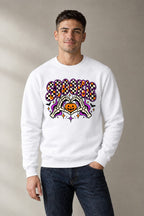 Spooky Checkered Pumpkin - White