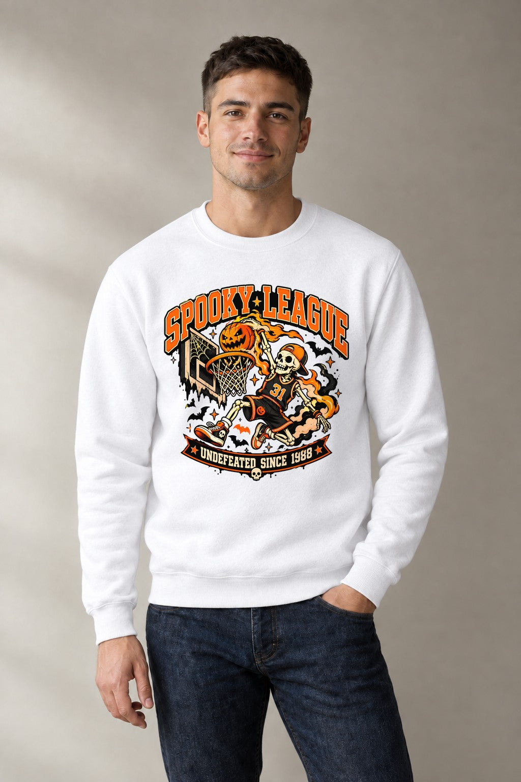 Spooky League Basketball - White