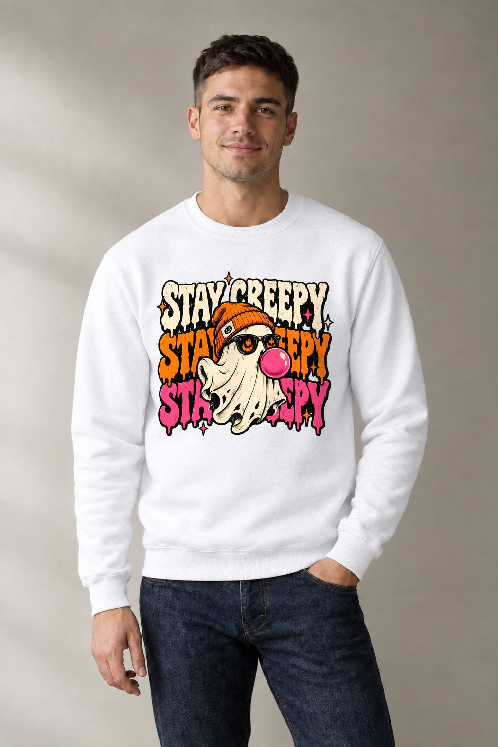 Stay Creepy Ghost - White