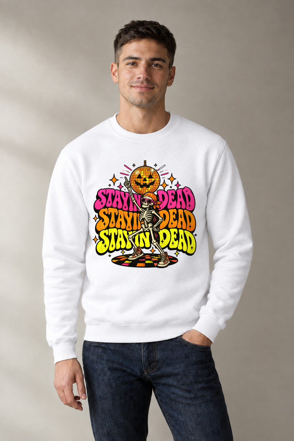 Stayin Dead Disco Skeleton - White