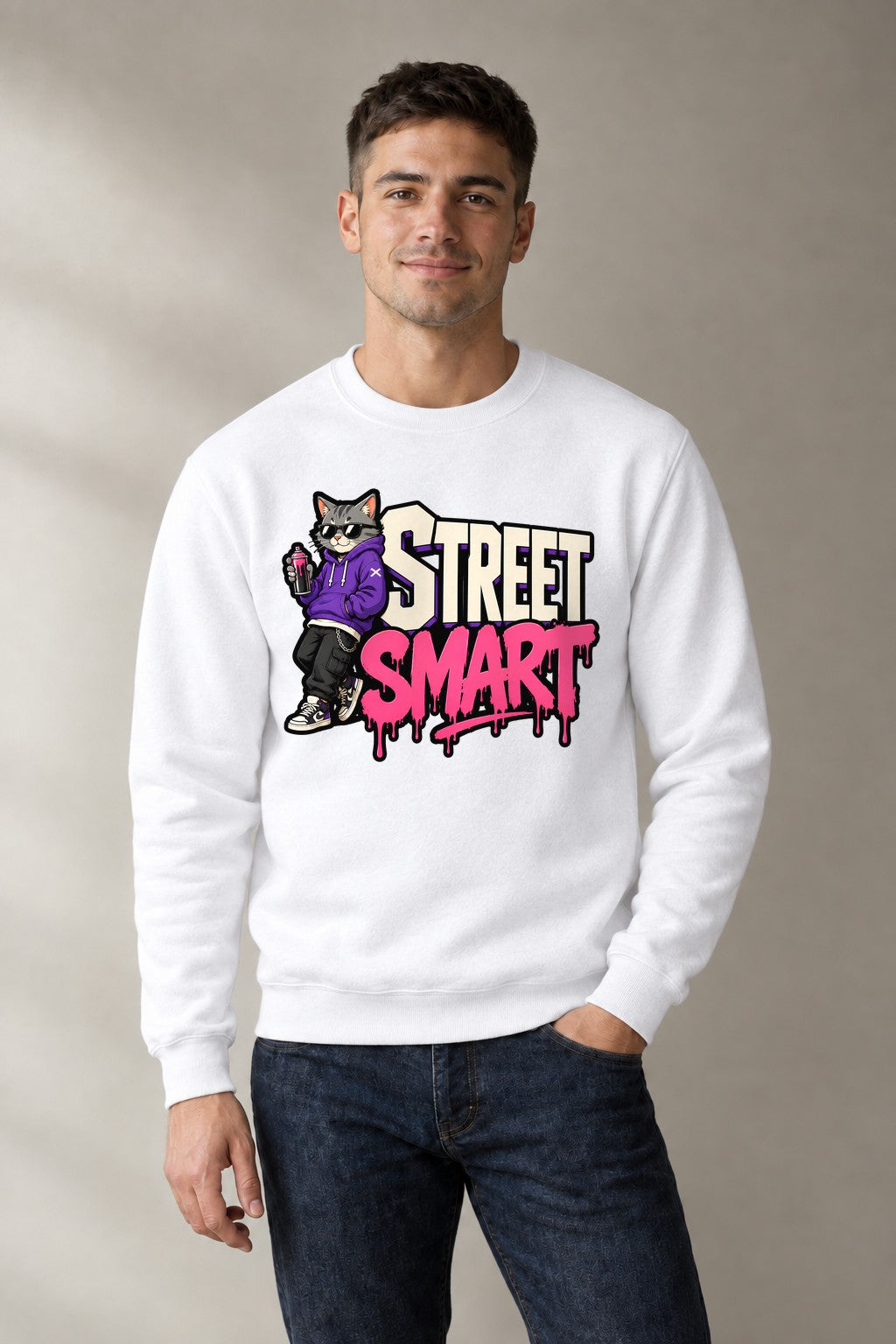 Street Smart Cat - White