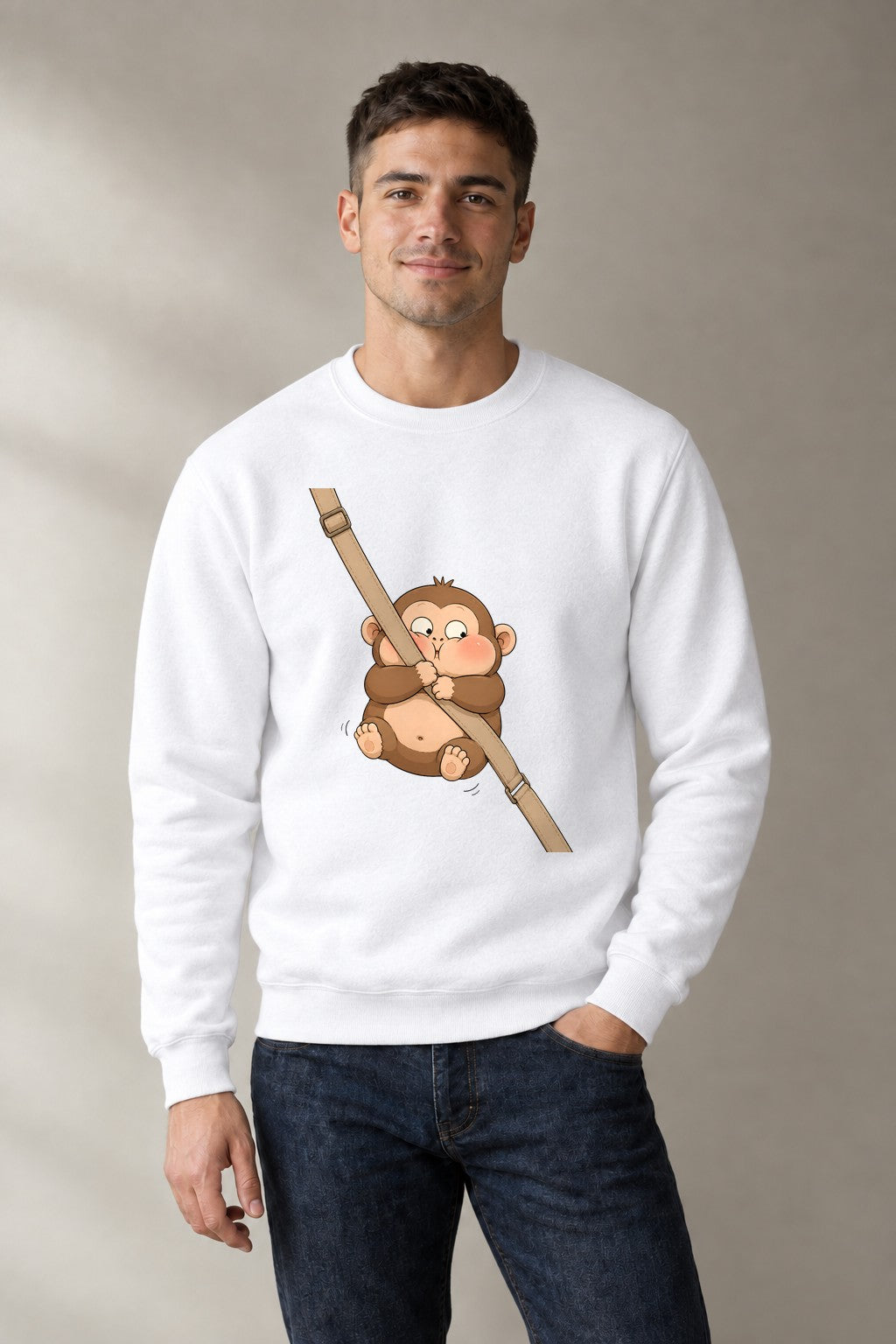 Swinging Monkey - White