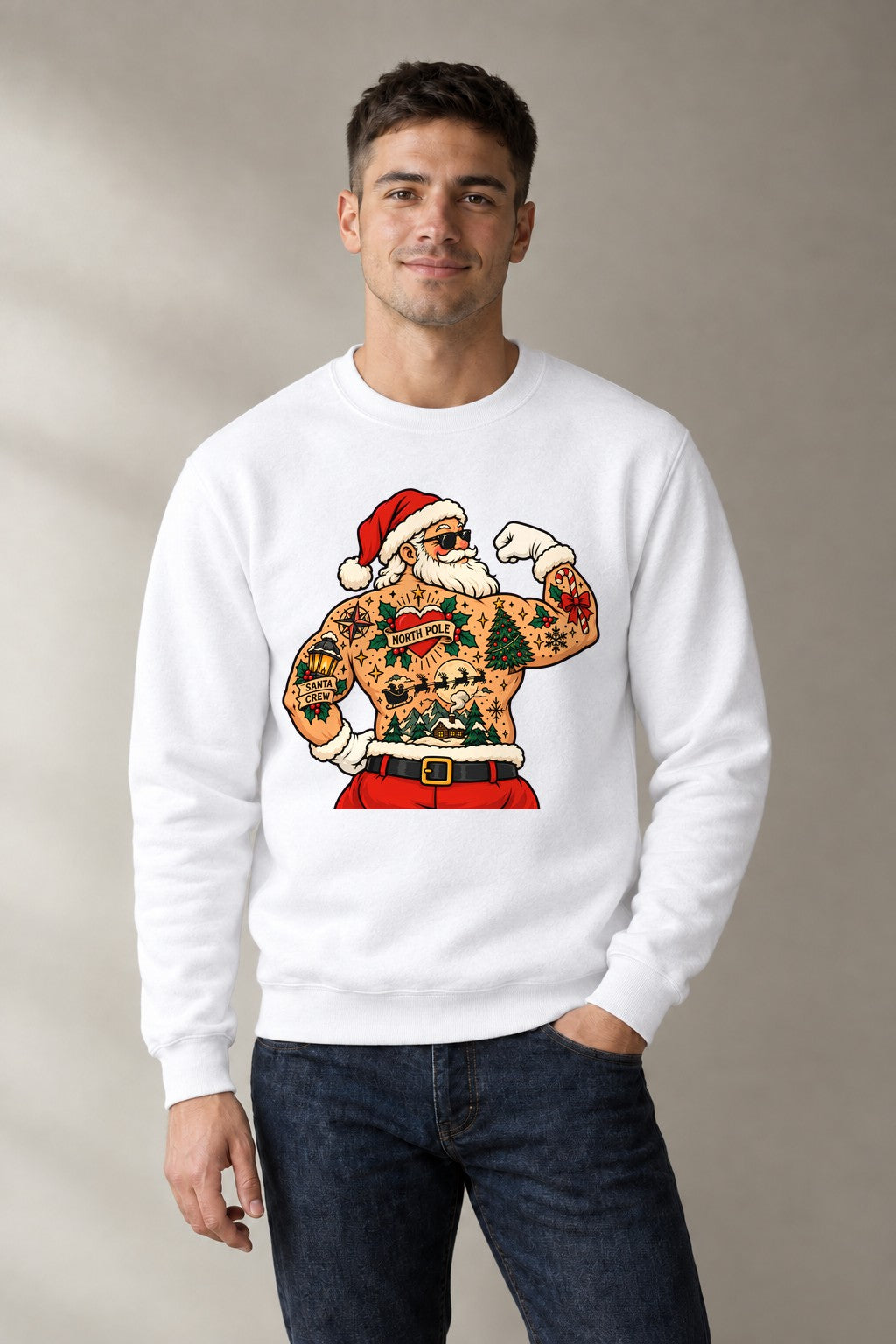 Tattooed Santa - White