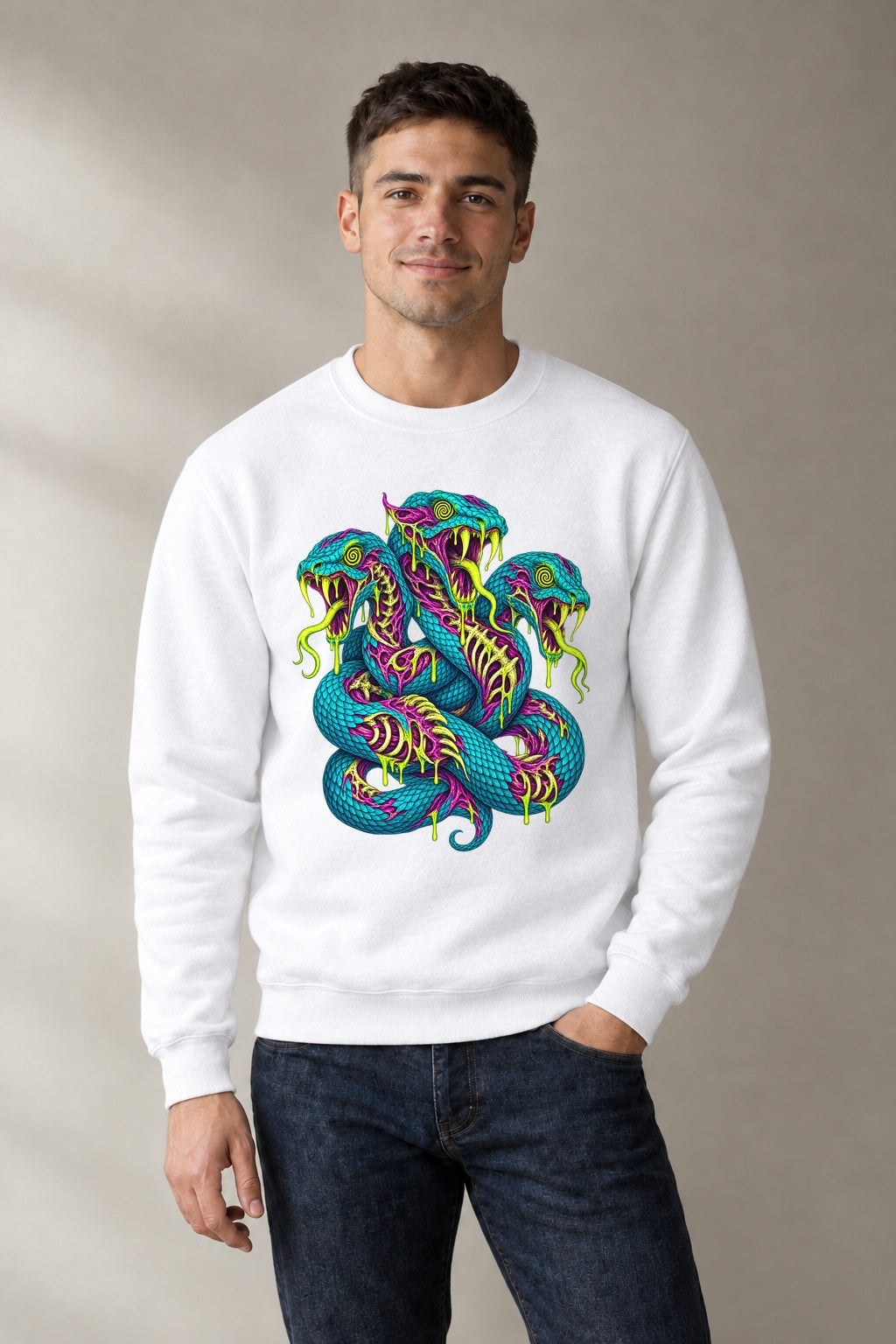 Three Headed Serpent - White