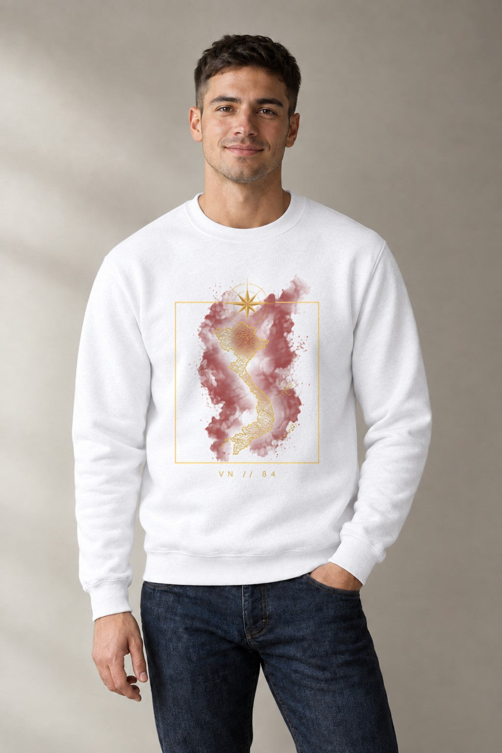 Vietnam Golden Map - White