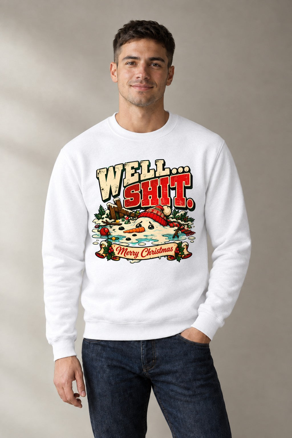 Well Shit Snowman - White