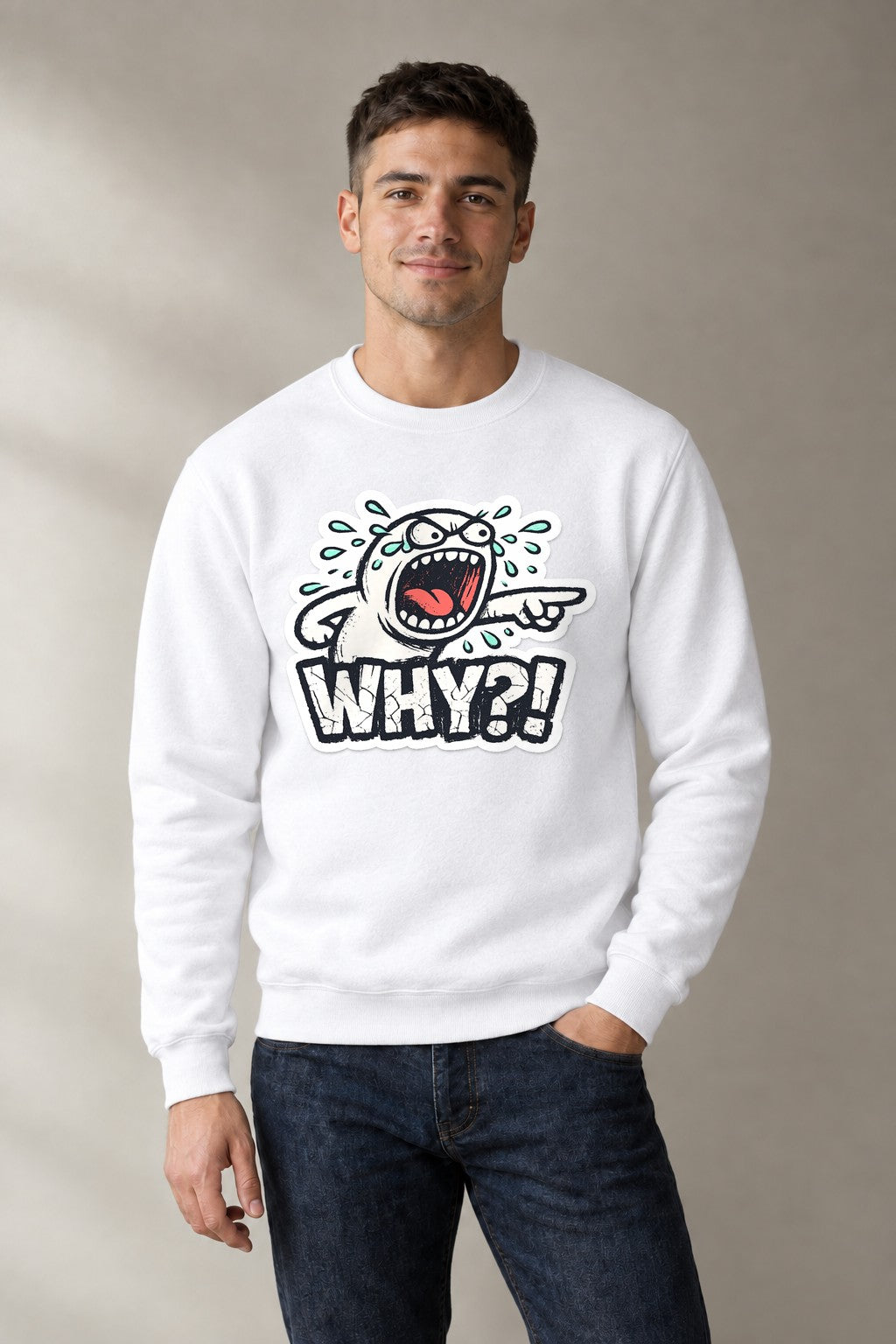 Why Crying Character - White