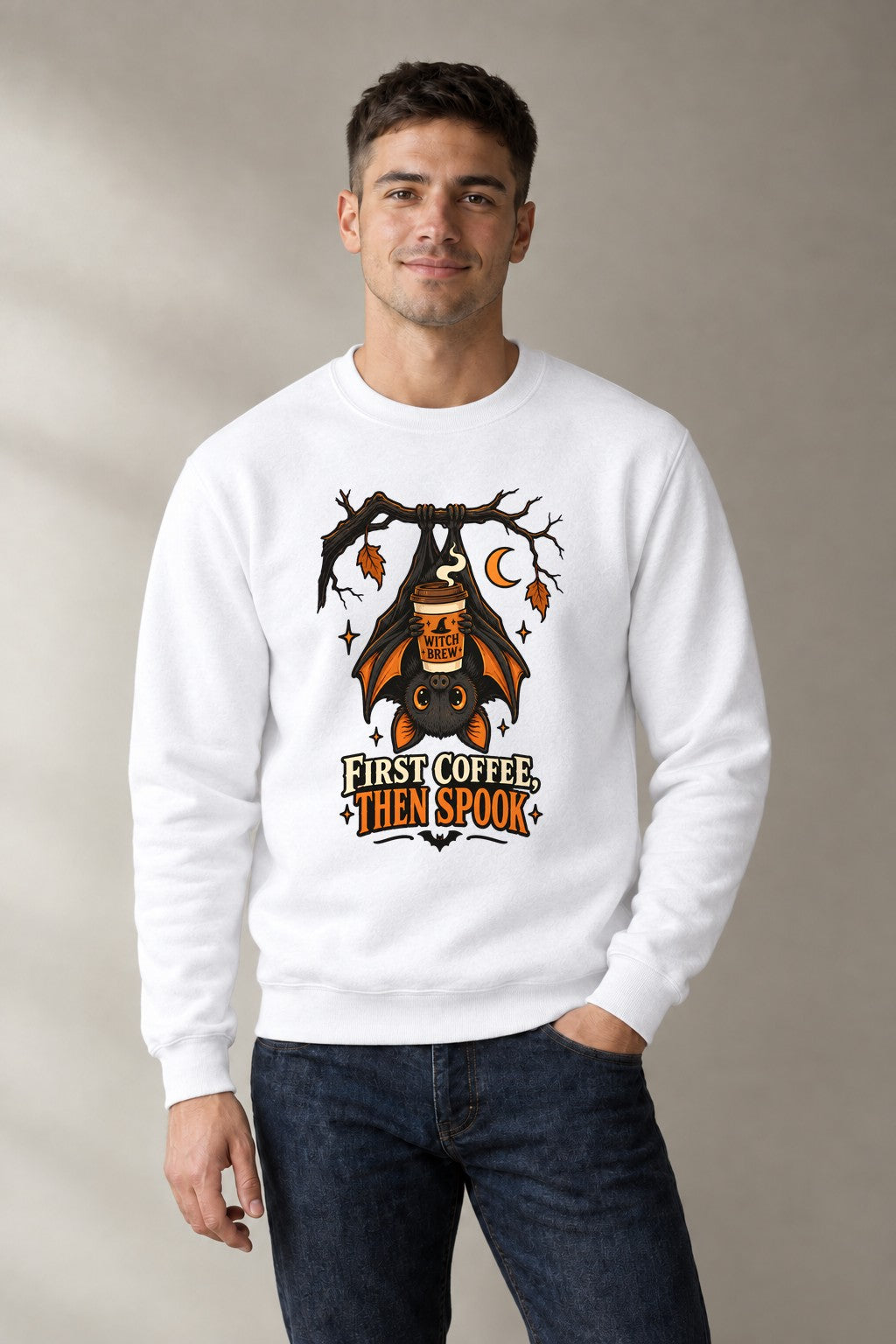 Witch Brew Coffee Bat - White
