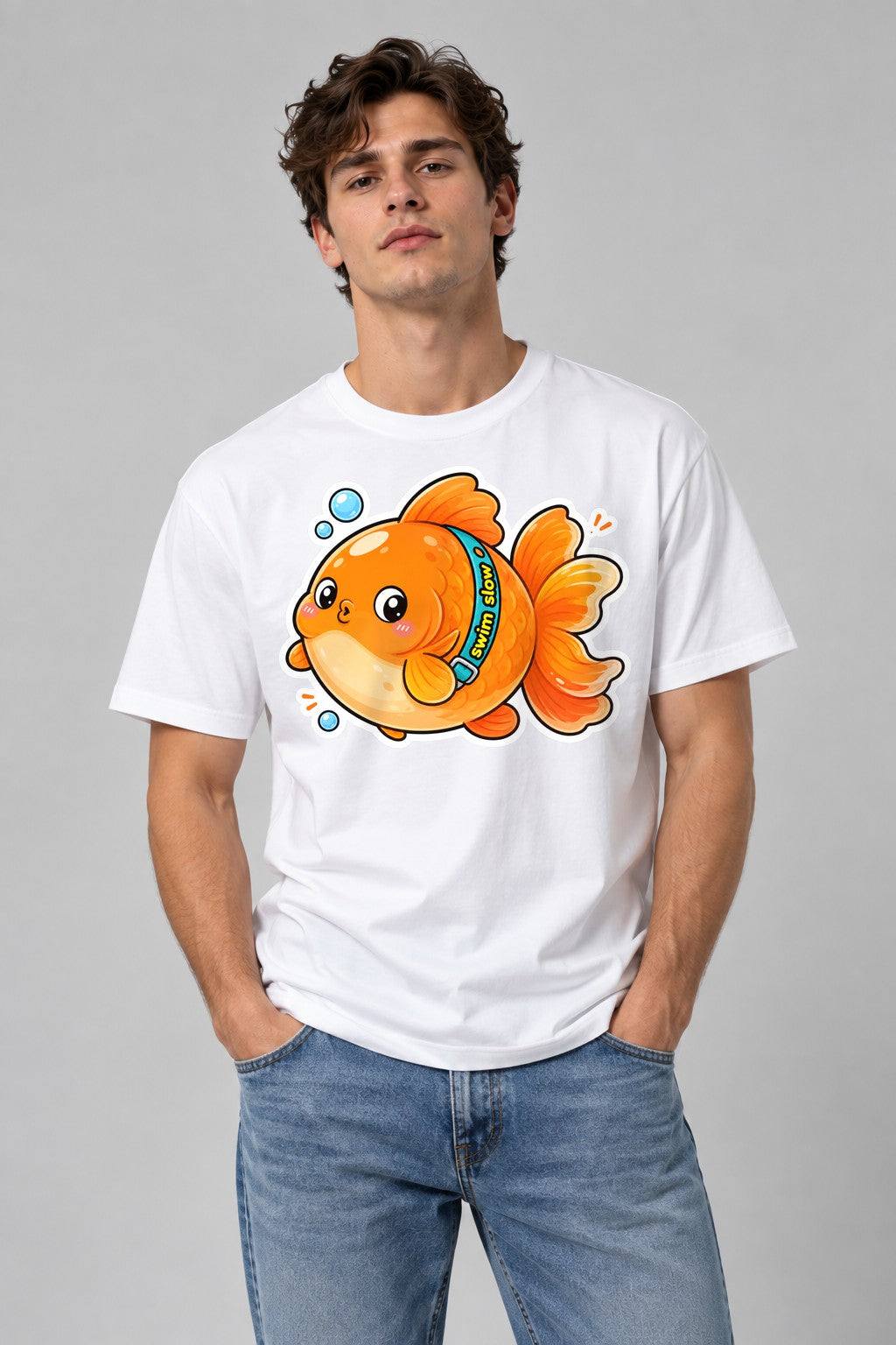 Swim Slow Fish - White