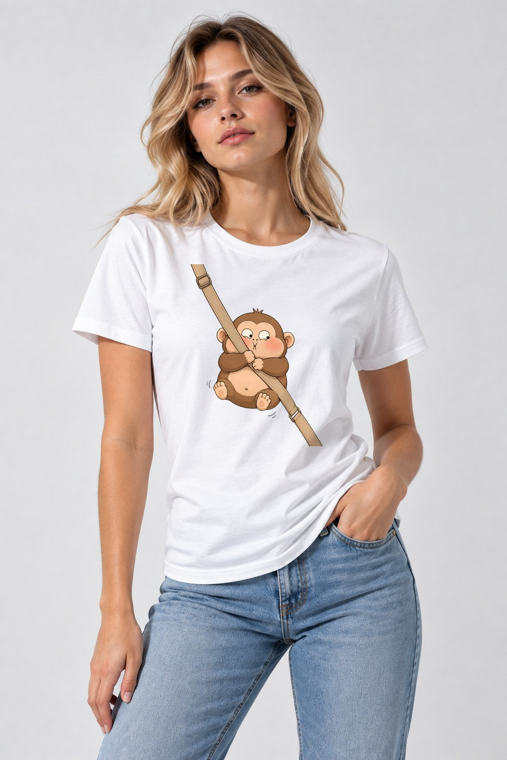 Swinging Monkey - White