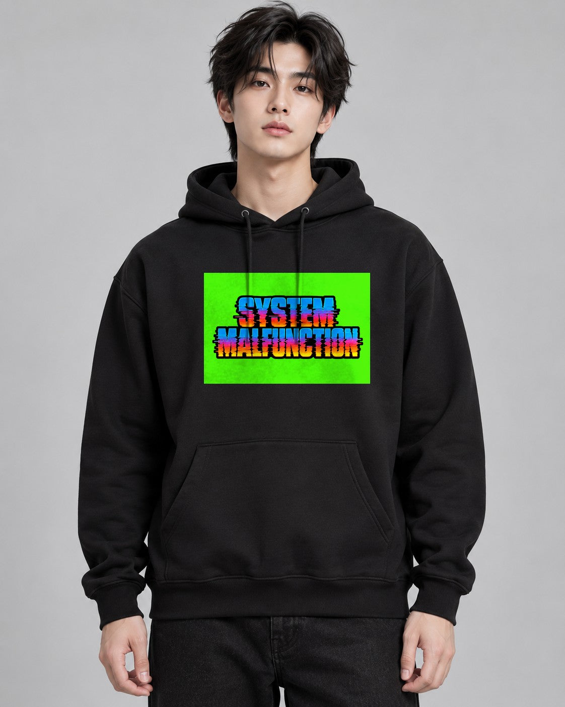 System Malfunction Glitch Retro Cybe - Black
