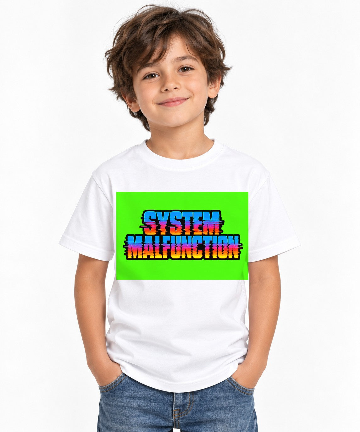 System Malfunction Glitch Retro Cyberpunk Typography - White