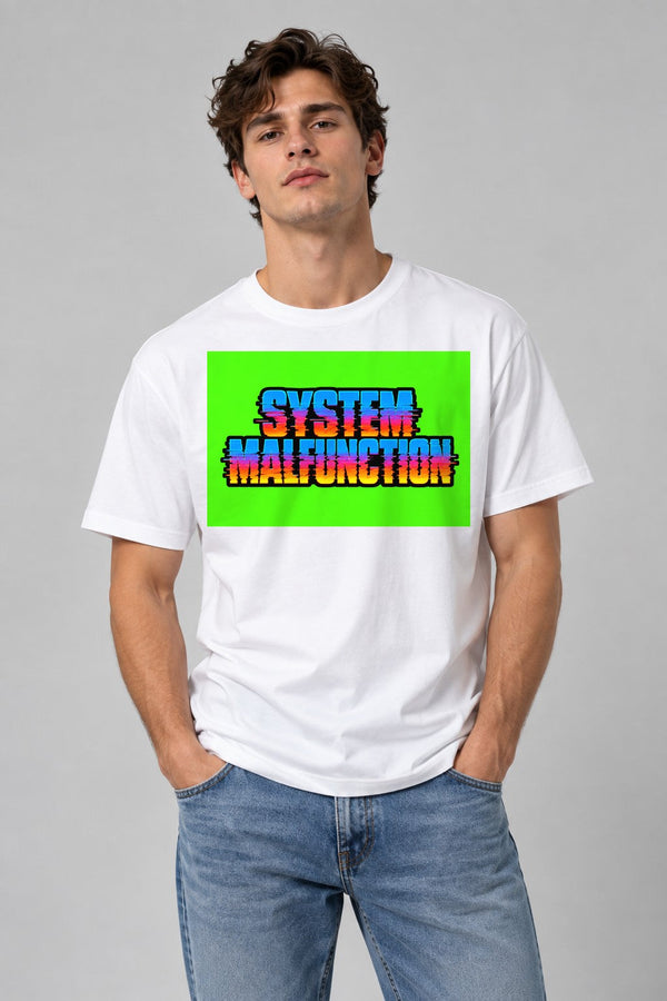 System Malfunction Glitch Retro Cyberpunk Typography - White