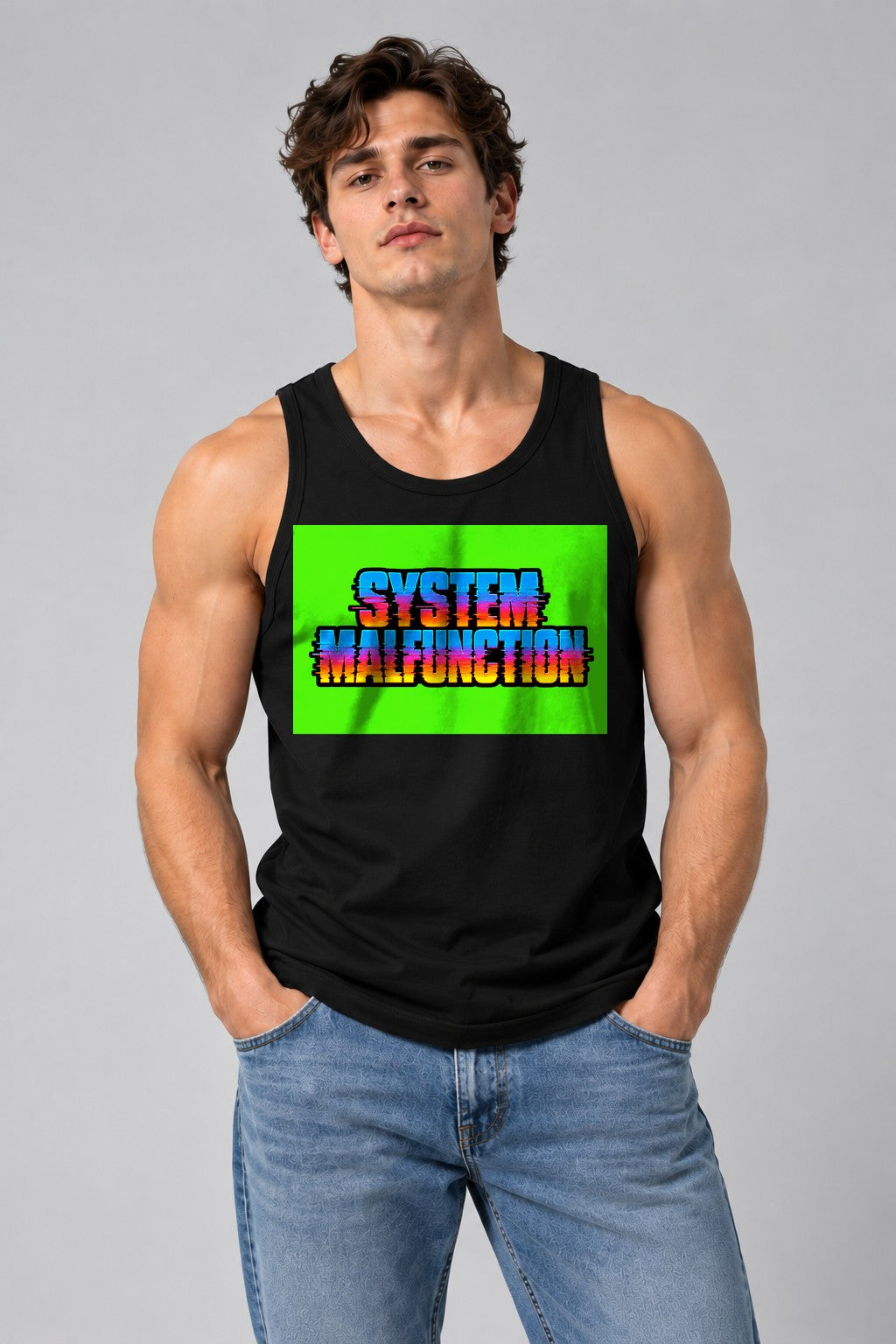 System Malfunction Glitch Retro Cyberpunk Typography - Black