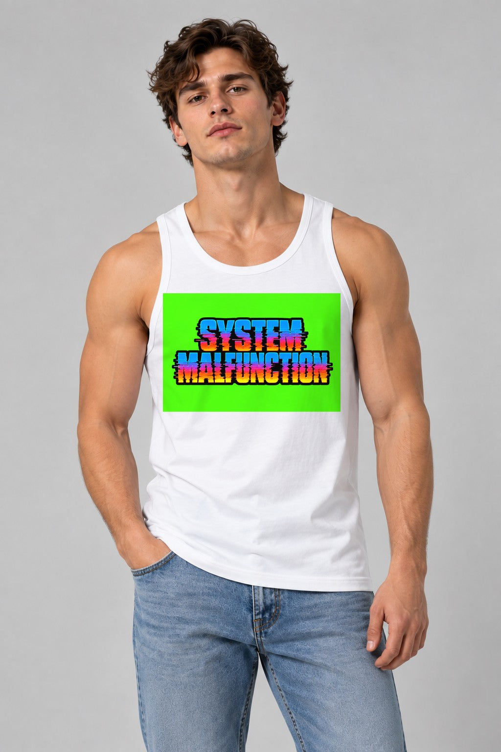 System Malfunction Glitch Retro Cyberpunk Typography - White